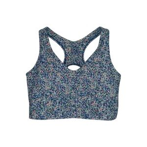 Sage Collection Longline Sports Bra Floral Racerback Cutout V-Neck Women’s Large